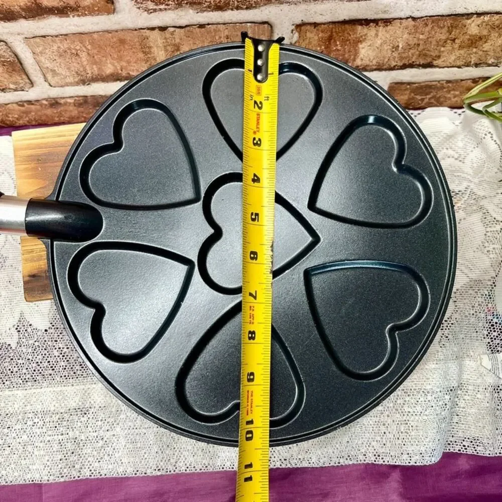 Nordic Ware Heart Shaped Pancake Cast Iron Aluminum Non Stick Pan, Used